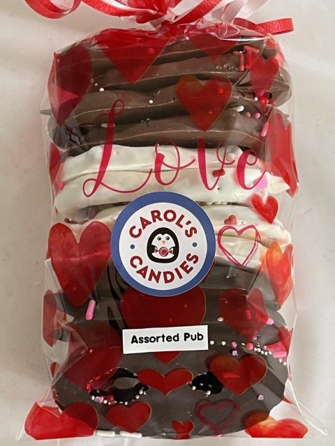 Love Bag of 12 Pub Style Assorted Chocolate Covered Pretzels